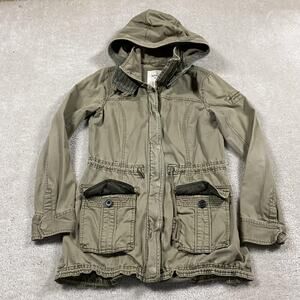 Vintage Y2K Abercrombie & Fitch Jacket Womens Large Green Military Parka Mall